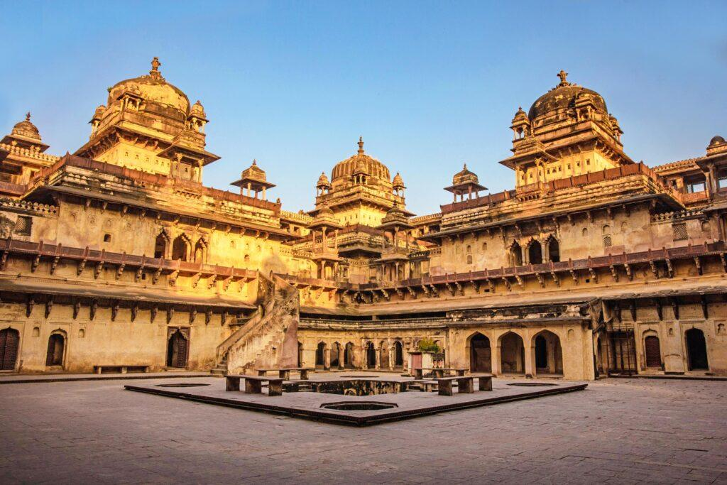 10 Hidden Gems in India Every Traveler Must Visit once Historic Orchha Fort complex with ancient palaces and courtyard architecture