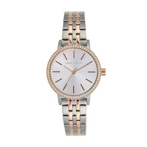 watches armani exchange womens 30 mm lola silver dial stainless steel analog watch ax5542