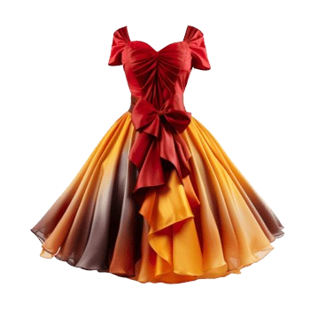 e-Commerce Hub red yellow retro vintage dress isolated on transparent background png removebg preview